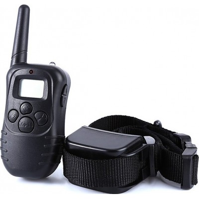 Dog anti bark training collar. LCD Display. 300 meter range. Vibration mode Black