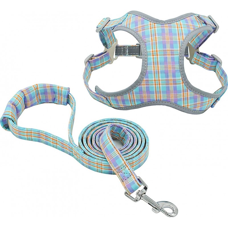 23,99 € Free Shipping | Medium (M) Pet Harnesses Dog vest harness with leash. Reflective soft. Puppy harness Blue