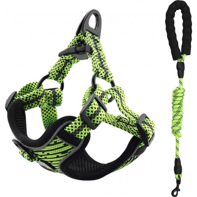 Medium (M) Dog harness. Breathable reflective. Adjustable pet vest harness and leash