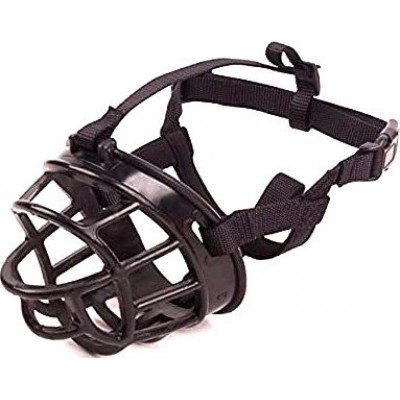 Adjustable anti-biting and breathable safety pet puppy muzzles mask Black