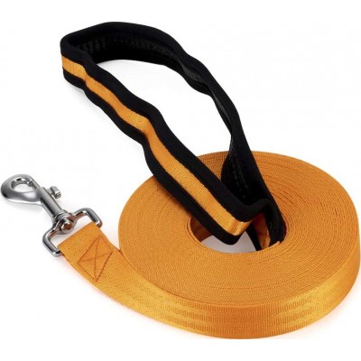 22,99 € Spedizione Gratuita | Cinture Guinzaglio da addestramento per cani in piombo e nylon. 10 metri di lunghezza Giallo