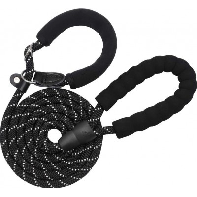 32,99 € Envío gratis | Correas Correa para adiestramiento de perros. Nailon resistente. Ajustable Negro