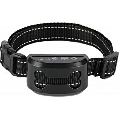 19,99 € Envío gratis | Collar anti-ladridos Collar de control de ladridos para perros. Ultrasónico e inofensivo Negro