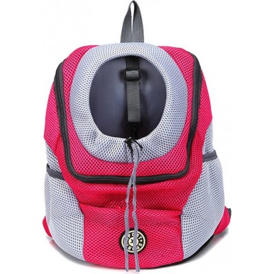 Large (L) Pet carrier. Carrying kitten dogs and cats. Travel backpack. Transport bag for pets Rose red