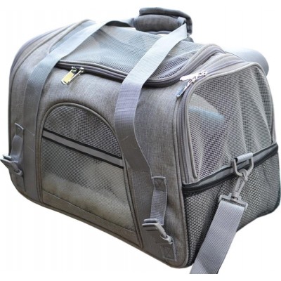 Mediano (M) Transportín para mascotas. Transpirable. Aprobado por aerolíneas. Bolsa de transporte Gris