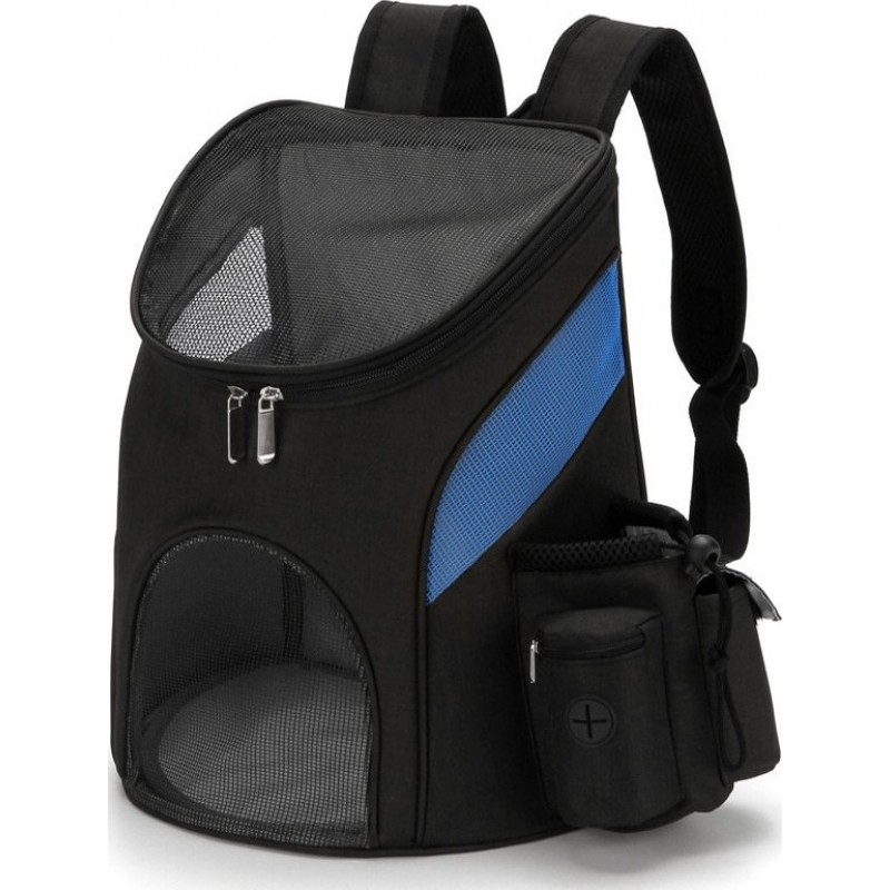 31,99 € 送料無料 | 大（L） ペットバッグ＆ハンドバッグ ポータブルメッシュペットバッグ。通気性のあるペットのバックパック。折りたたみ式。大容量。ペットキャリーバッグ 青い そして ブラック