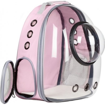 Bolsa de viagem para transporte de animais de estimação. Bolha. Respirável Transparente. Mochila para cães e gatos Rosa