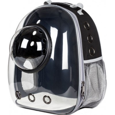44,99 € 免费送货 | 宠物提篮和板条箱 宠物的气泡携带旅行袋。透气的。透明的。猫狗背包 黑色的