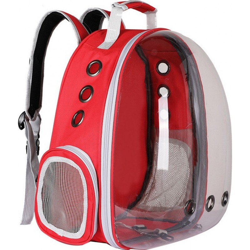 51,99 € Free Shipping | Pet Bags & Handbags Portable pet carrier bag. Breathable. Backpack for cats and small dogs. Transparent Red