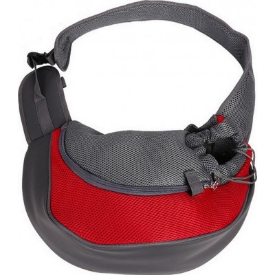 22,99 € Free Shipping | Small (S) Pet Bags & Handbags Pet puppy carrier. Sling front mesh travel tote. Shoulder bag for pets. Silicone bowl Red