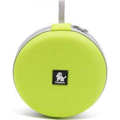 Foldable pet bowl. Travel collapsible. Water and food feeding. Portable Green