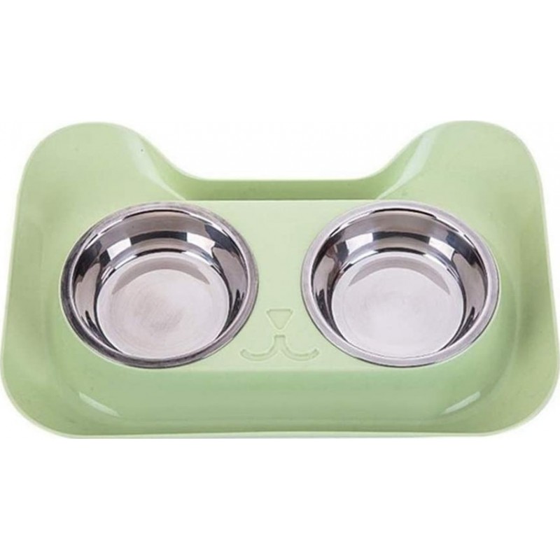 29,99 € Spedizione Gratuita | Mangiatoie e bevitori Doppia ciotola per cani e gatti. Ciotole per il cibo. Ciotola in acciaio inossidabile Verde