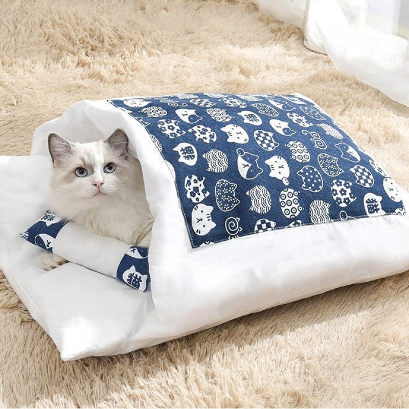 26,99 € Envío gratis | Mediano (M) Camas para gatos Cama extraíble con almohada para perros y gatos. Sofá con saco de dormir. Perrera para cachorros pequeños