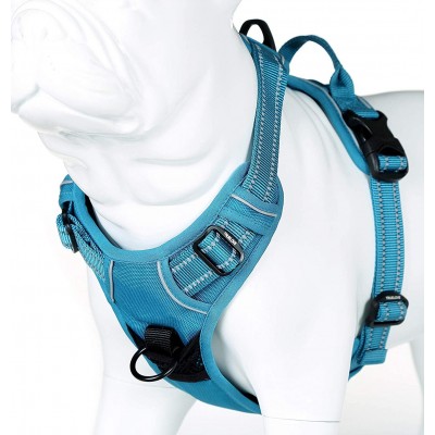 39,99 € Free Shipping | Large (L) Pet Harnesses Soft front dog harness. Best reflective harness with handle and 2 leash attachments