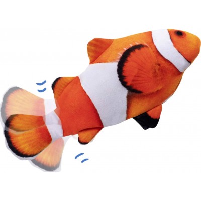 Electric flopping fish. Moving kicker fish toy. Plush interactive cat toy for cat exercise