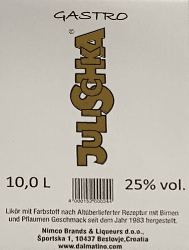 Free Shipping | Liqueurs Nimco Julischka Gastro Croatia Jerrycan 10 L