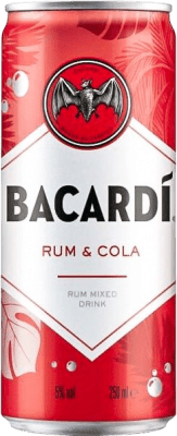 Spedizione Gratuita | Scatola da 12 unità Mixer Bacardí Puerto Rico Lattina 25 cl Cola, Rum