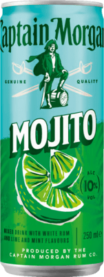 46,95 € | Коробка из 12 единиц Миксер Captain Morgan White — Белый Ямайка Жестяная банка 25 cl Mojito — Мохито
