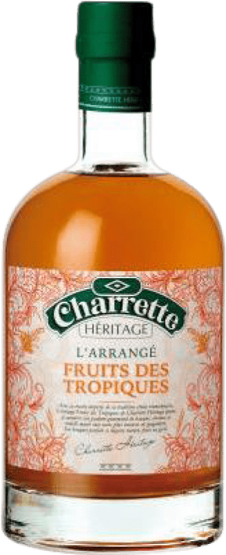 Envoi gratuit | Rhum Charrette L'Arrangé Fruits des Tropiques Dorado — Doré Réunion Bouteille Medium 50 cl Tropical