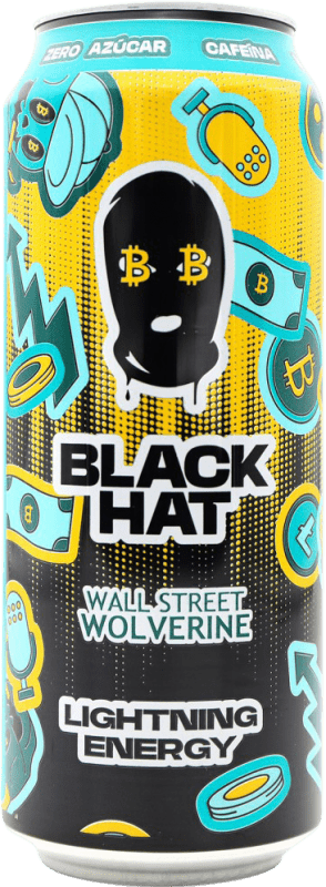 Spedizione Gratuita | Bevanda Energetica Black Hat Wall Street Wolverine Edizione Limitata Comunità di Madrid Spagna Lattina Medium 50 cl