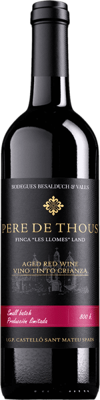 16,95 € Spedizione Gratuita | Vino Rosso Besalduch Valls Bellmunt Pere de Thous Seco — Secco Crianza — Invecchiato in Botte I.G.P. Vin de la Terra de Castelló Vegano