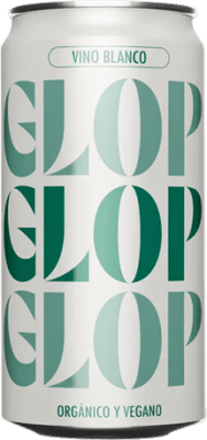129,95 € Envio grátis | Caixa de 24 unidades Vinho Branco Glop Seco D.O. Catalunya Bio — Ecológico Lata 25 cl Vegano