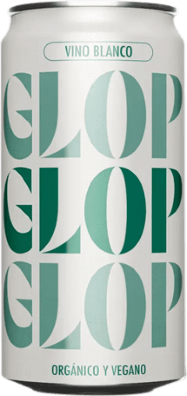 129,95 € Бесплатная доставка | Коробка из 24 единиц Белое вино Glop Seco — Сухое D.O. Catalunya Bio — Эко Био Органический Жестяная банка 25 cl Vegan — Веганский