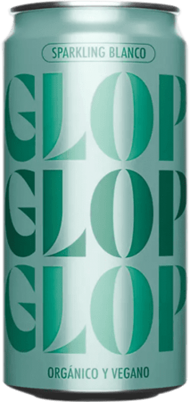 129,95 € 免费送货 | 盒装24个 白起泡酒 Glop Seco — 干型 D.O. Catalunya Bio — 生态 有机 天然 罐 20 cl Vegan — 纯素
