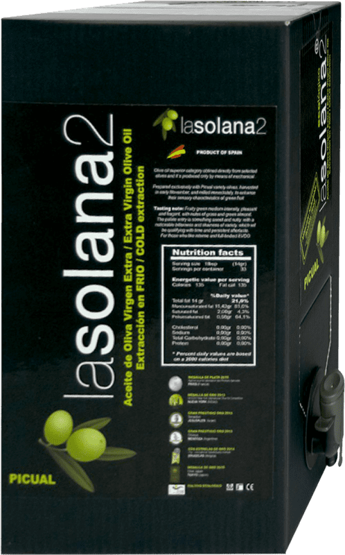 Envoi gratuit | Huile d'Olive David y Adrián Lasolana2 HOVE Vierge Extra Almería Espagne Picual Eco — Biologique Bag in Box 2 L