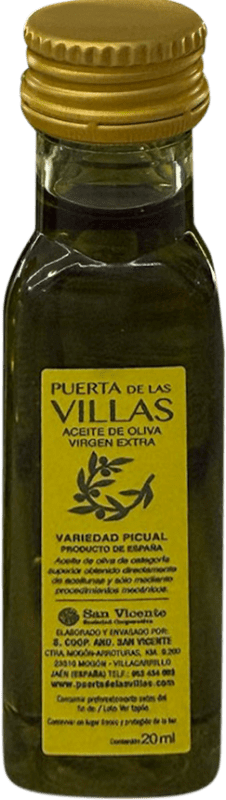 192,95 € Envio grátis | Caixa de 280 unidades Azeite de Oliva San Vicente Puerta de las Villas Cosecha Temprana — Colheita Precoce, AOVE Virgem Extra Garrafinha Miniatura 2 cl PET