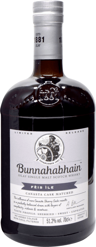 193,95 € Envio grátis | Whisky Single Malt Benromach Fèis Ìle Canasta Cask Finish — Afinado em Barrica
