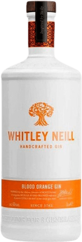 Envio grátis | Genever Gin Whitley Neill Reino Unido 1 L Blood Orange — Laranja Sanguínea