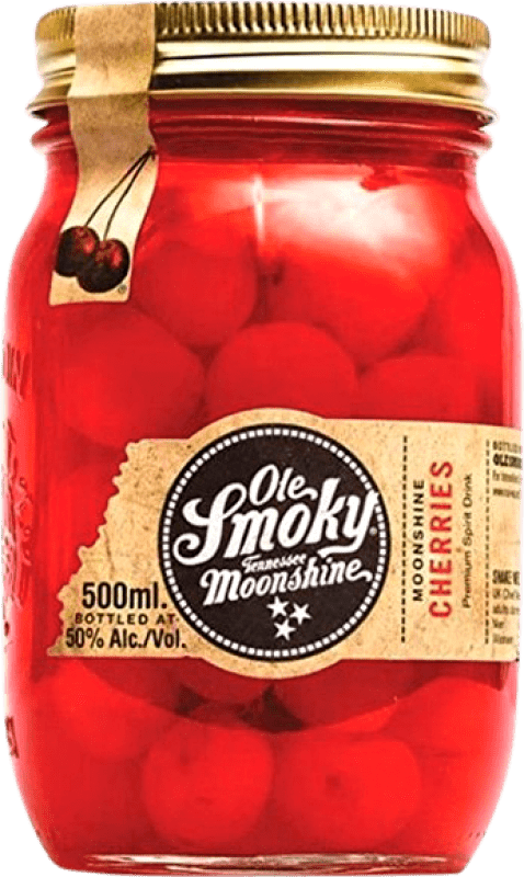 Free Shipping | Bourbon Whisky Ole Smoky Moonshine Tennessee United States Medium Jar 50 cl Sour Cherries