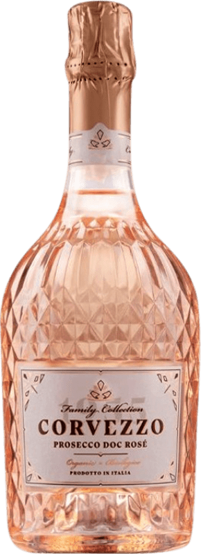 11,95 € | Rosé Sekt Corvezzo Rosé, Colección Familiar — Familienkollektion D.O.C. Prosecco Italien Pinot Noir — Spätburgunder, Glera Eco — Biologisch 75 cl