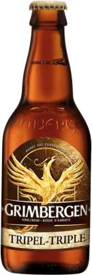 Envio grátis | Cerveja Grimbergen Triple Malt Brabante Bélgica Garrafinha Terço 33 cl