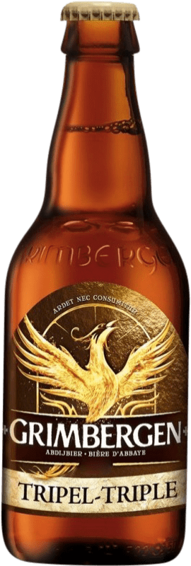 Envío gratis | Cerveza Grimbergen Triple Malt — Triple Malta Brabante Bélgica Botellín Tercio 33 cl