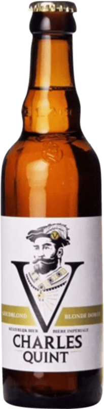 Envío gratis | Cerveza Haacht Charles Quint Rubia Brabante Bélgica Botellín Tercio 33 cl