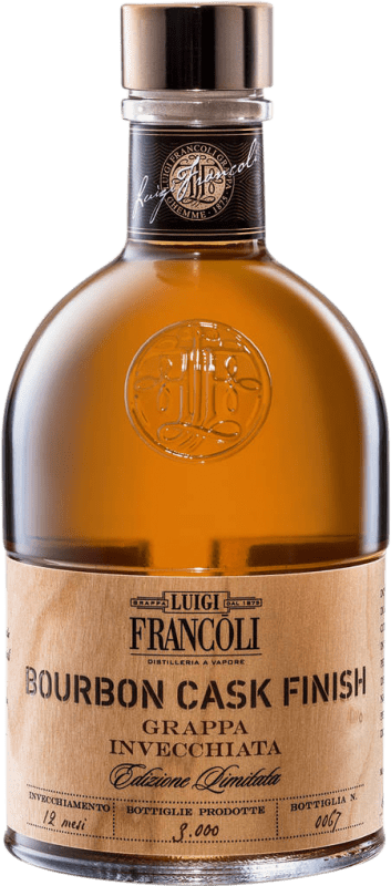 74,95 € Free Shipping | Grappa Luigi Francoli Cask Finish Medium Bottle 50 cl Bourbon