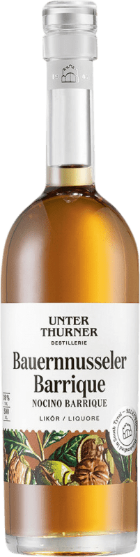 59,95 € Free Shipping | Liqueurs Unterthurner Bauernnusseler Barrel Medium Bottle 50 cl