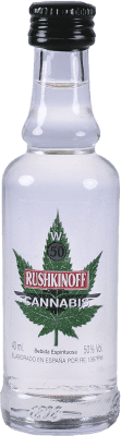 Kostenloser Versand | Wodka Antonio Nadal Rushkinoff Spanien Miniaturflasche 4 cl Cannabis