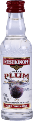 Бесплатная доставка | Водка Antonio Nadal Rushkinoff Испания Мини-бутылка 4 cl Ciruela — Слива