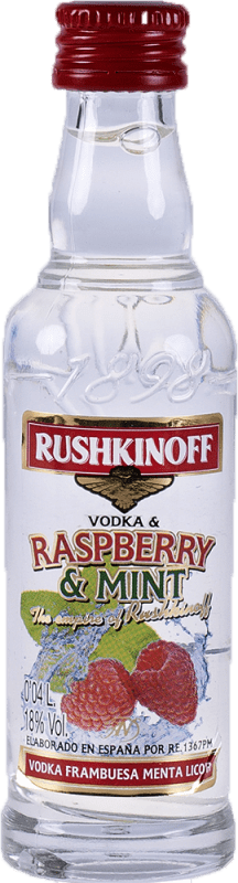 送料無料 | ウォッカ Antonio Nadal Rushkinoff スペイン ミニチュアボトル 4 cl Frambuesa — ラズベリー, Menta — ミント