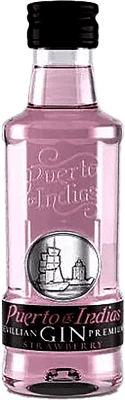 免费送货 | 盒装24个 金酒 Gin Puerto de Indias 西班牙 小瓶装 5 cl Fresa — 草莓