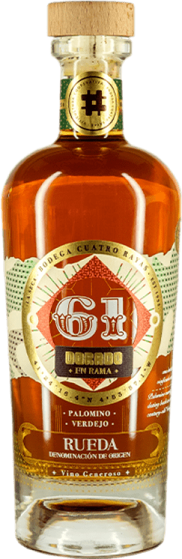 35,95 € Kostenloser Versand | Likörwein Cuatro Rayas 61 Fino en Rama — Ungefiltert D.O. Rueda Medium-Flasche 50 cl