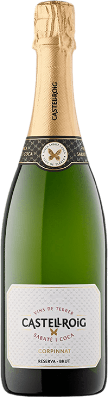 12,95 € Бесплатная доставка | Белое игристое вино Sabaté i Coca Castellroig Brut — брют Резерва Corpinnat
