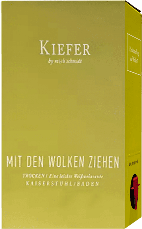 31,95 € | Vinho Branco Friedrich Kiefer Mit den Wolken Ziehen Trocken — Seco Cuvée I.G. Baden Baden Alemanha Riesling, Sauvignon, Rivaner Bag in Box 3 L
