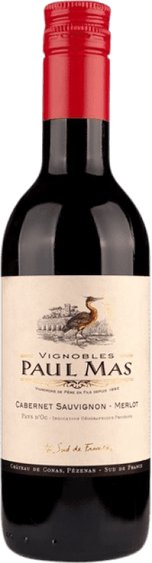 4,95 € 免费送货 | 红葡萄酒 Paul Mas Cabernet Sauvignon Merlot Trocken — 干型 I.G.P. Vin de Pays d'Oc 小瓶装 25 cl