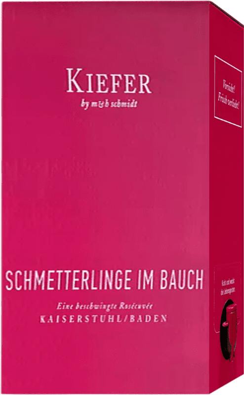 36,95 € | Vinho Rosé Friedrich Kiefer Schmetterlinge im Bauch Semiseco — Meio Seco Rosé I.G. Baden Baden Alemanha Cabernet Sauvignon, Pinot Noir Bag in Box 3 L