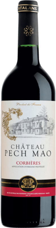 Бесплатная доставка | Красное вино Vignerons Catalans Château Pech Mao Trocken — Сухое A.O.C. Corbières Франция Syrah — Сира, Garnacha — Гренаш, Cariñena — Кариньян, Mourvèdre — Мурведр 75 cl