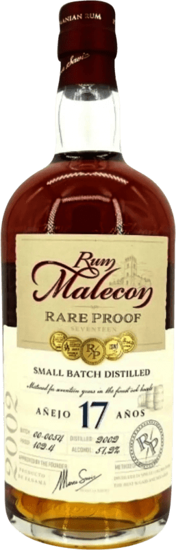 101,95 € Envio grátis | Rum Bodegas de América Malecon Proof Rare — Exclusivo 17 Anos